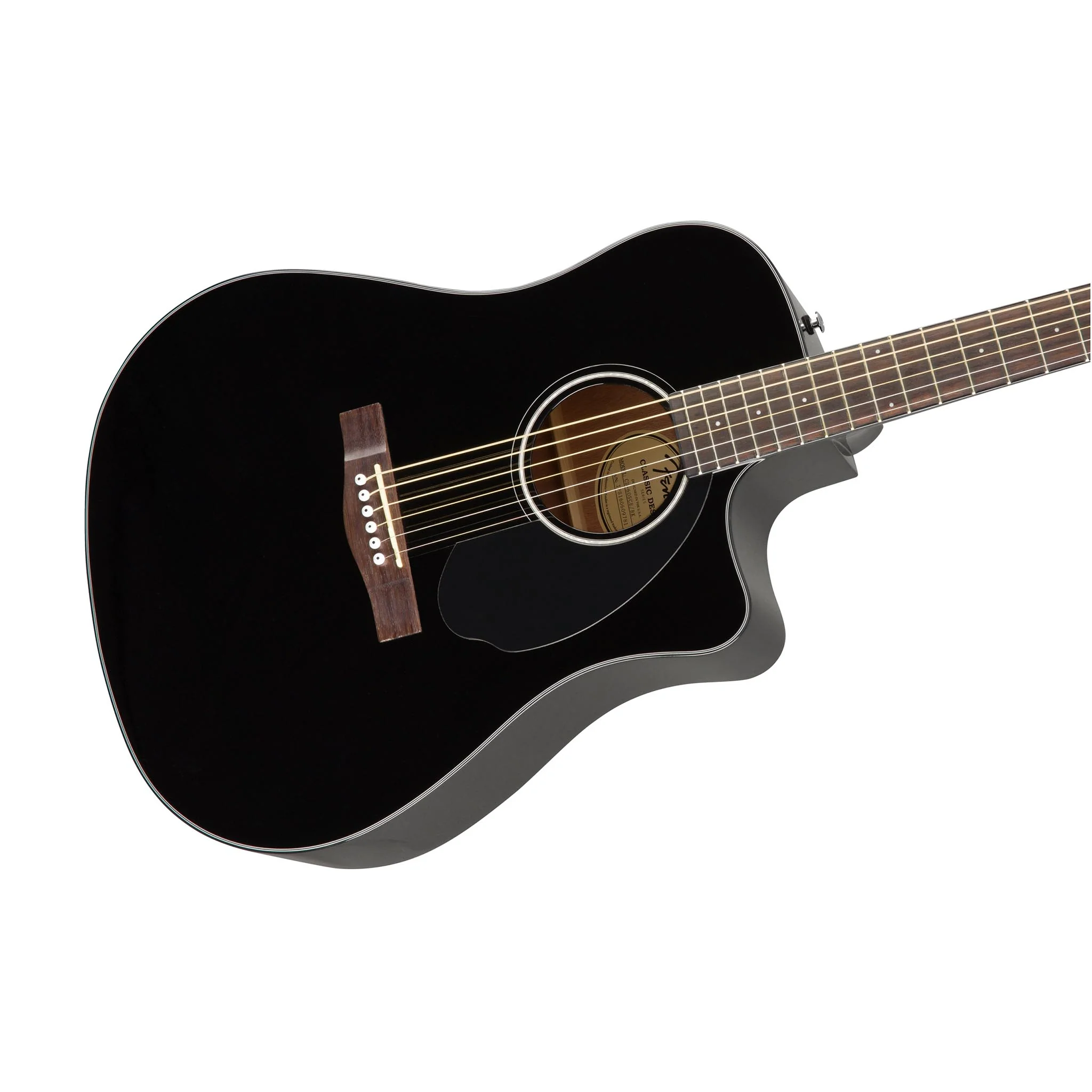 Fender CD-60SCE Dreadnought Acoustic Guitar, Walnut FB, Black - Image 3