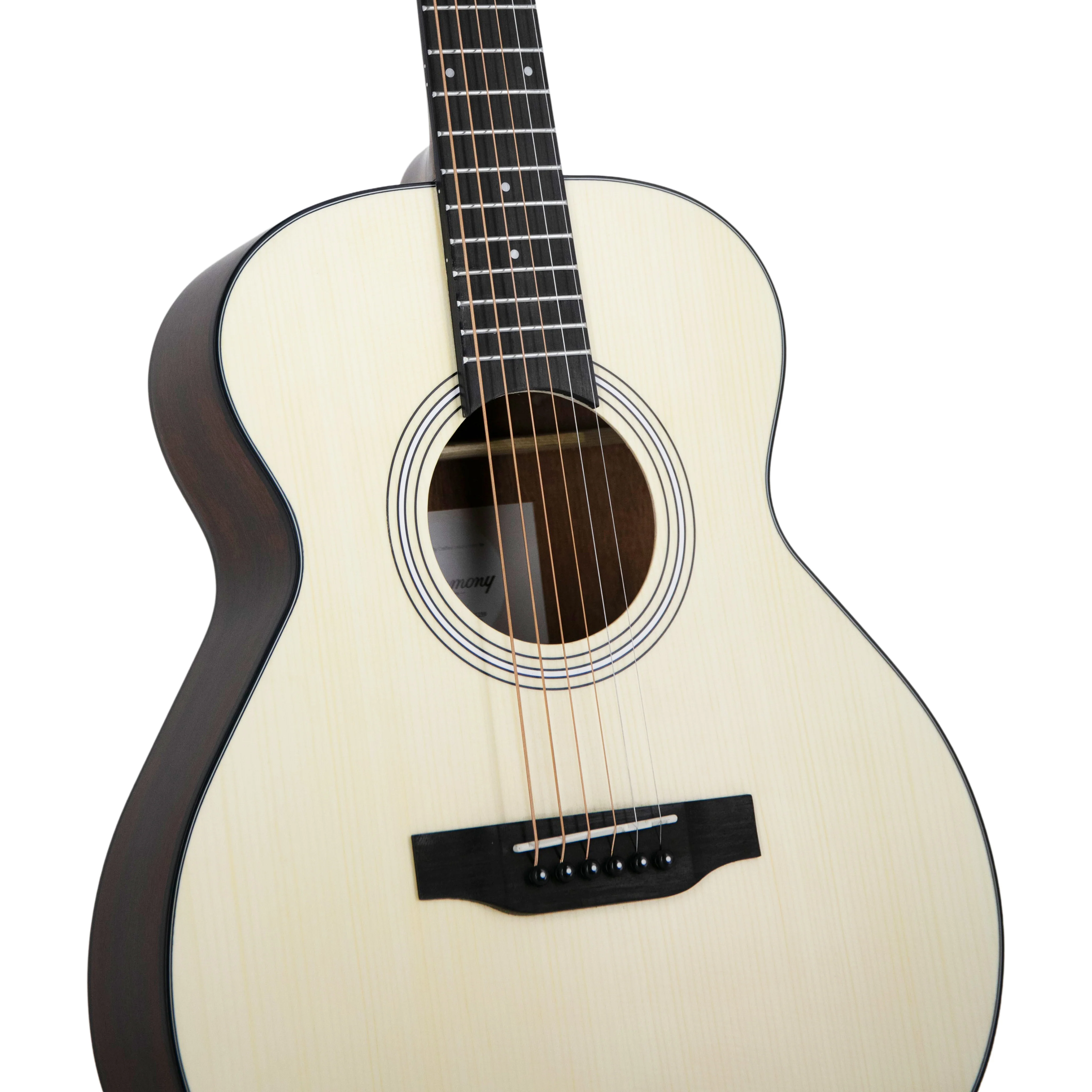 Harmony Foundation Series Terra Petite OM Acoustic Guitar w/Bag, Natural Satin - Image 4