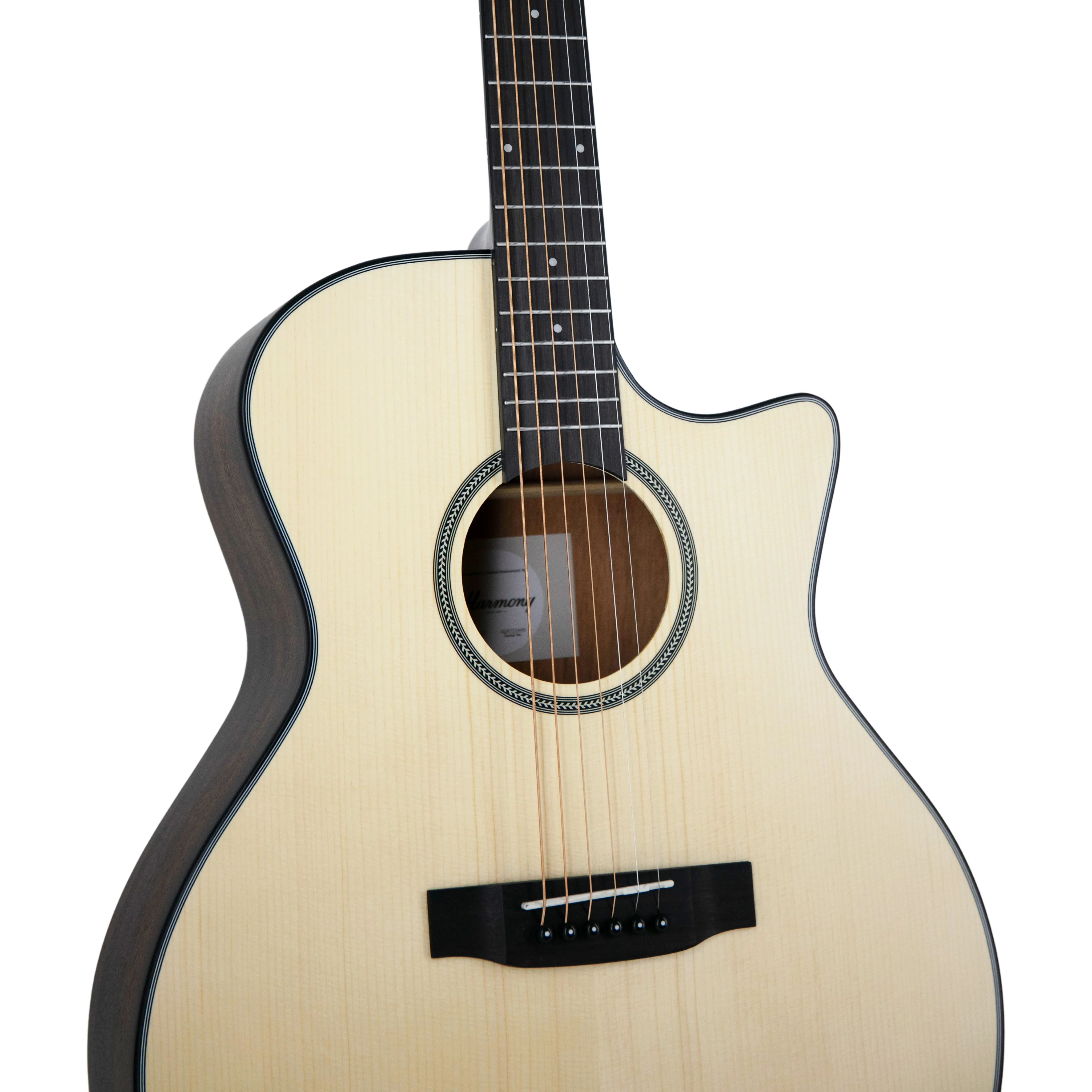 Harmony Foundation Series Terra ST GA Cutaway Acoustic Guitar, Natural Satin - Image 4