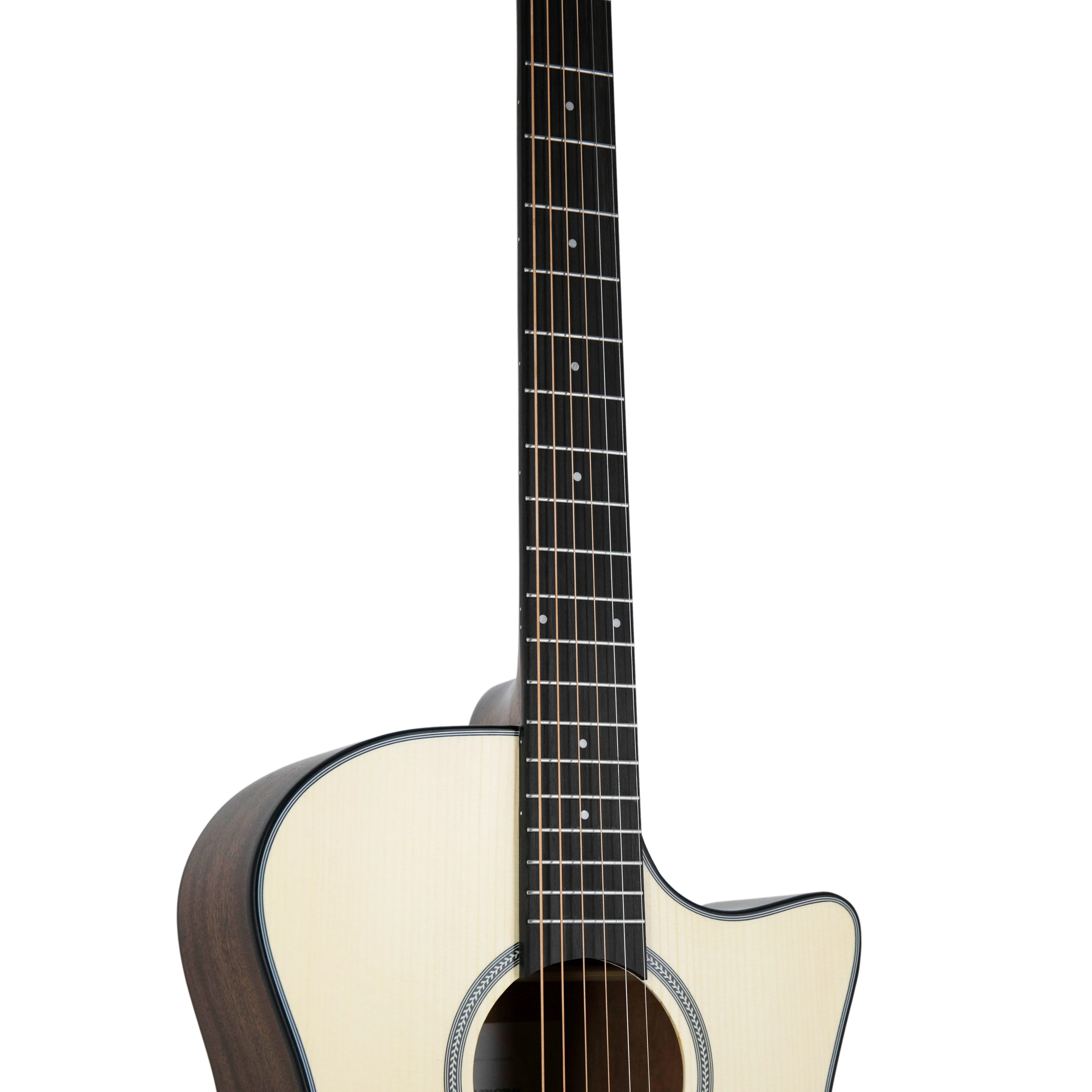 Harmony Foundation Series Terra ST GA Cutaway Acoustic Guitar, Natural Satin - Image 7